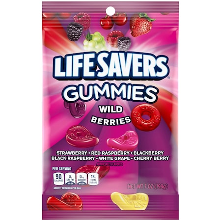 Life Savers Lifesavers Gummies Wild Berries Candy 7 oz. Packet, PK12 314132